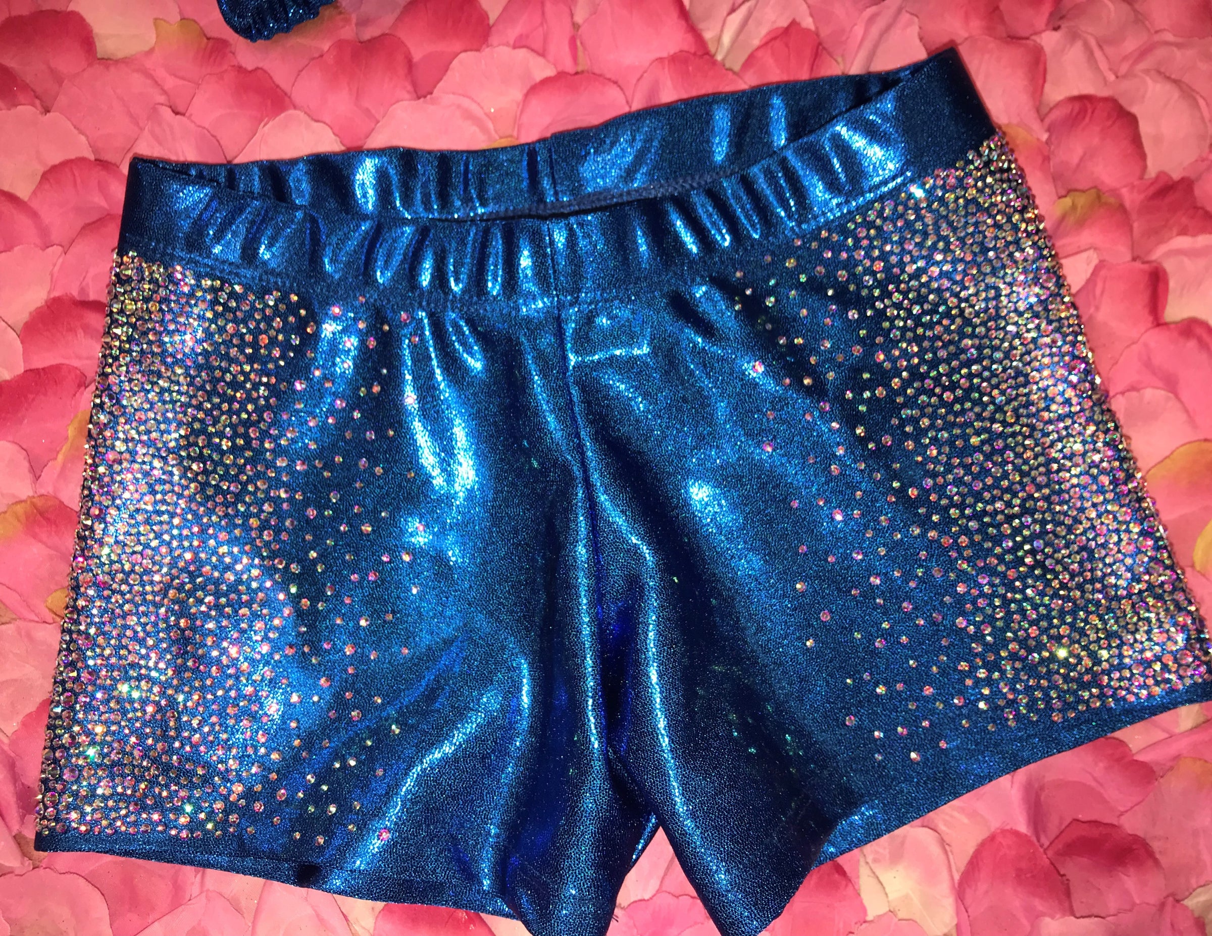 Iced-Out Ombre AB Rhinestone Cheer/Dance Shorts