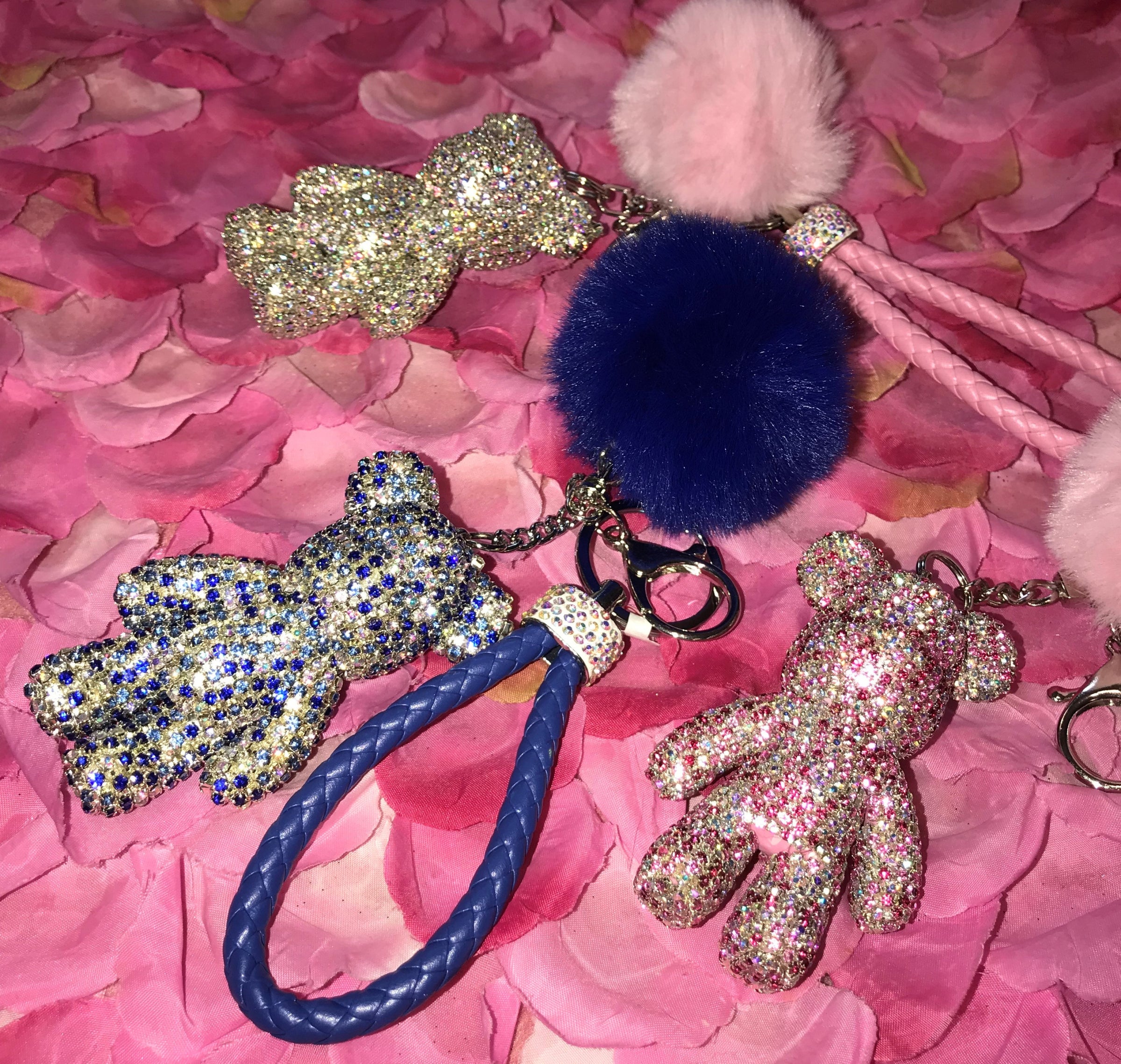 Rhinestone on sale bear keychain